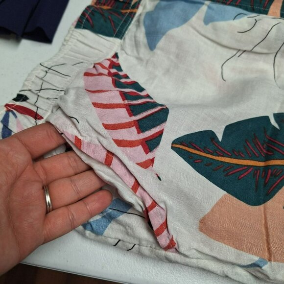 Cynthia Rowley Linen Pants Palm Short Womens Plus 1X Pockets‎ Beach Pool Cabana - Picture 6 of 7